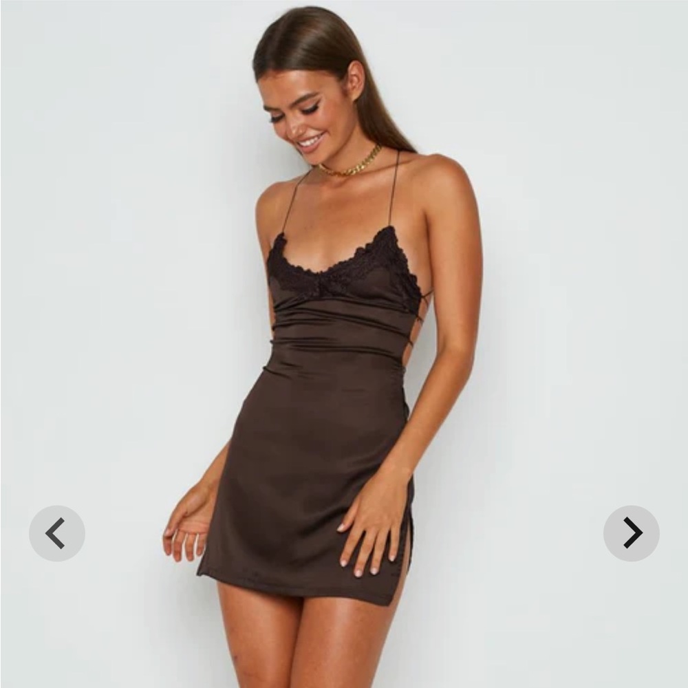 Beginning Boutique Wheatley Brown Mini Dress